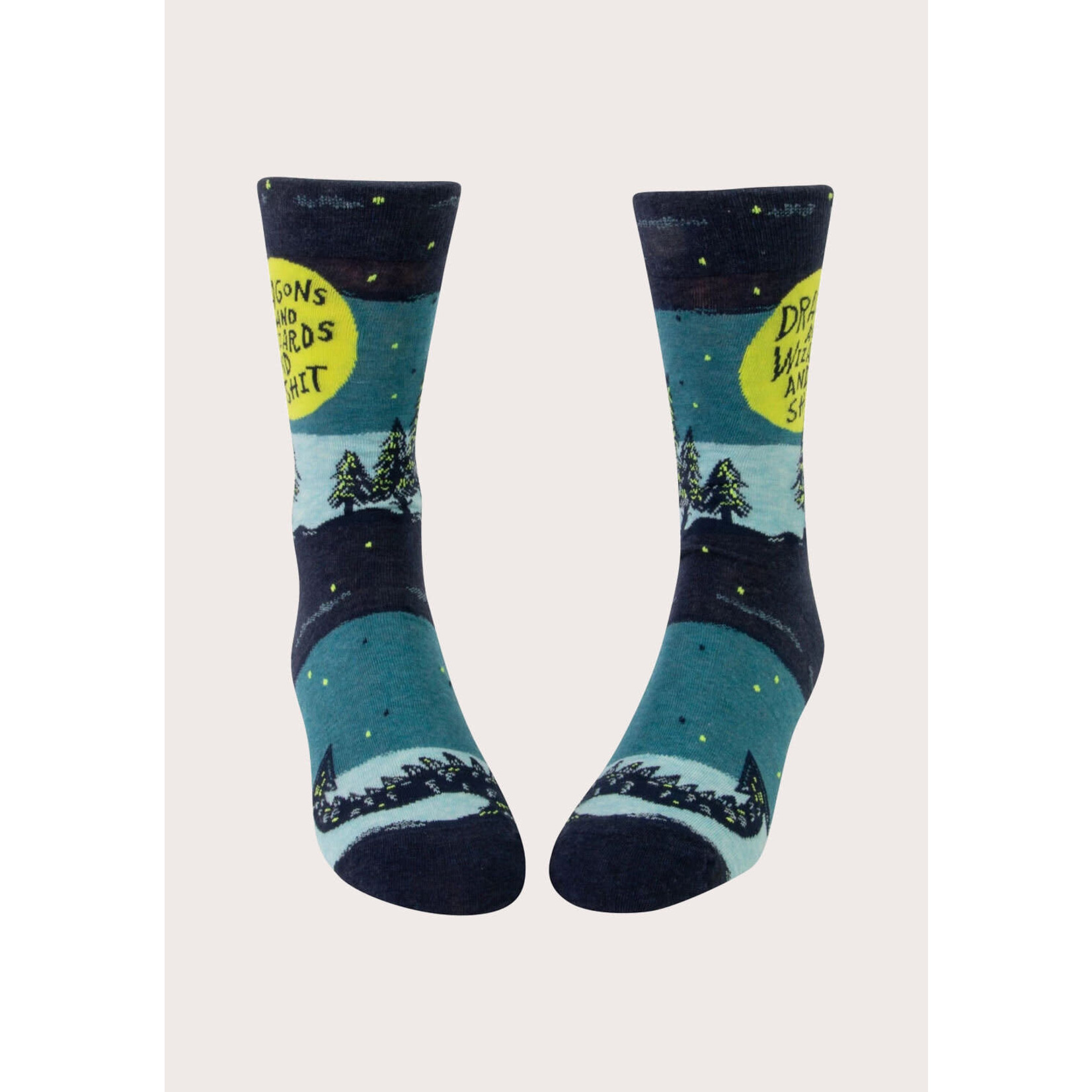 Blue Q Dragons And Wizards And Shit - Men's Crew Socks
