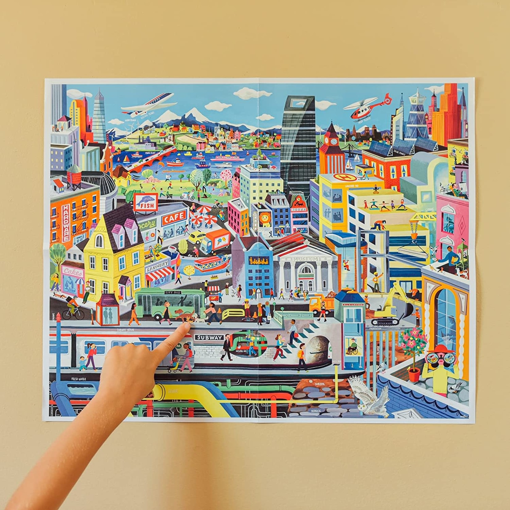 eeboo Within the City 48 Piece Giant Puzzle