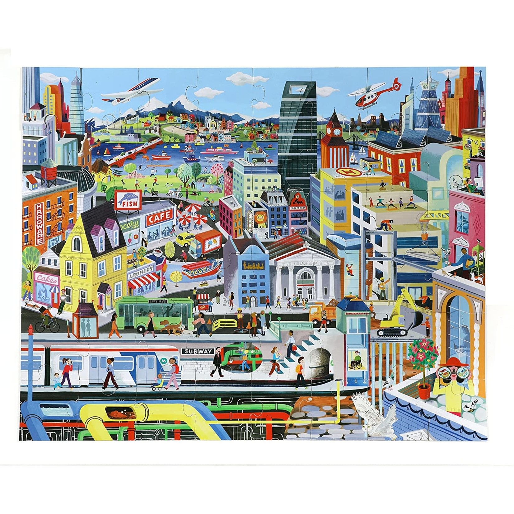 eeboo Within the City 48 Piece Giant Puzzle