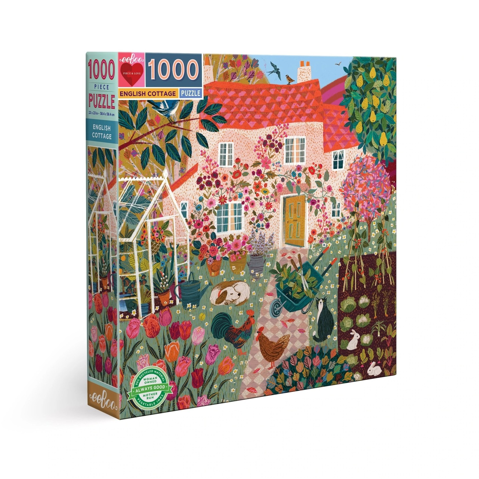 eeboo English Cottage 1000 Piece Square Puzzle