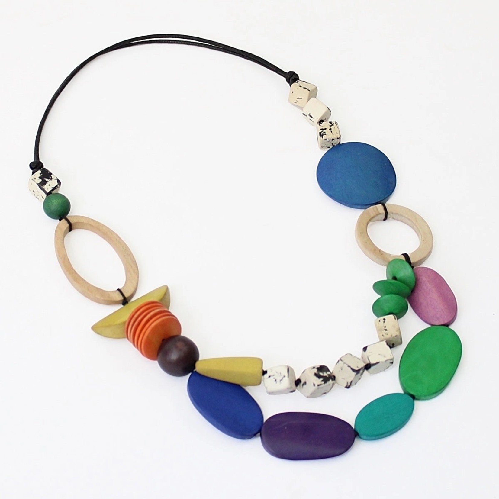 Colorful Double Strand Maggie Necklace