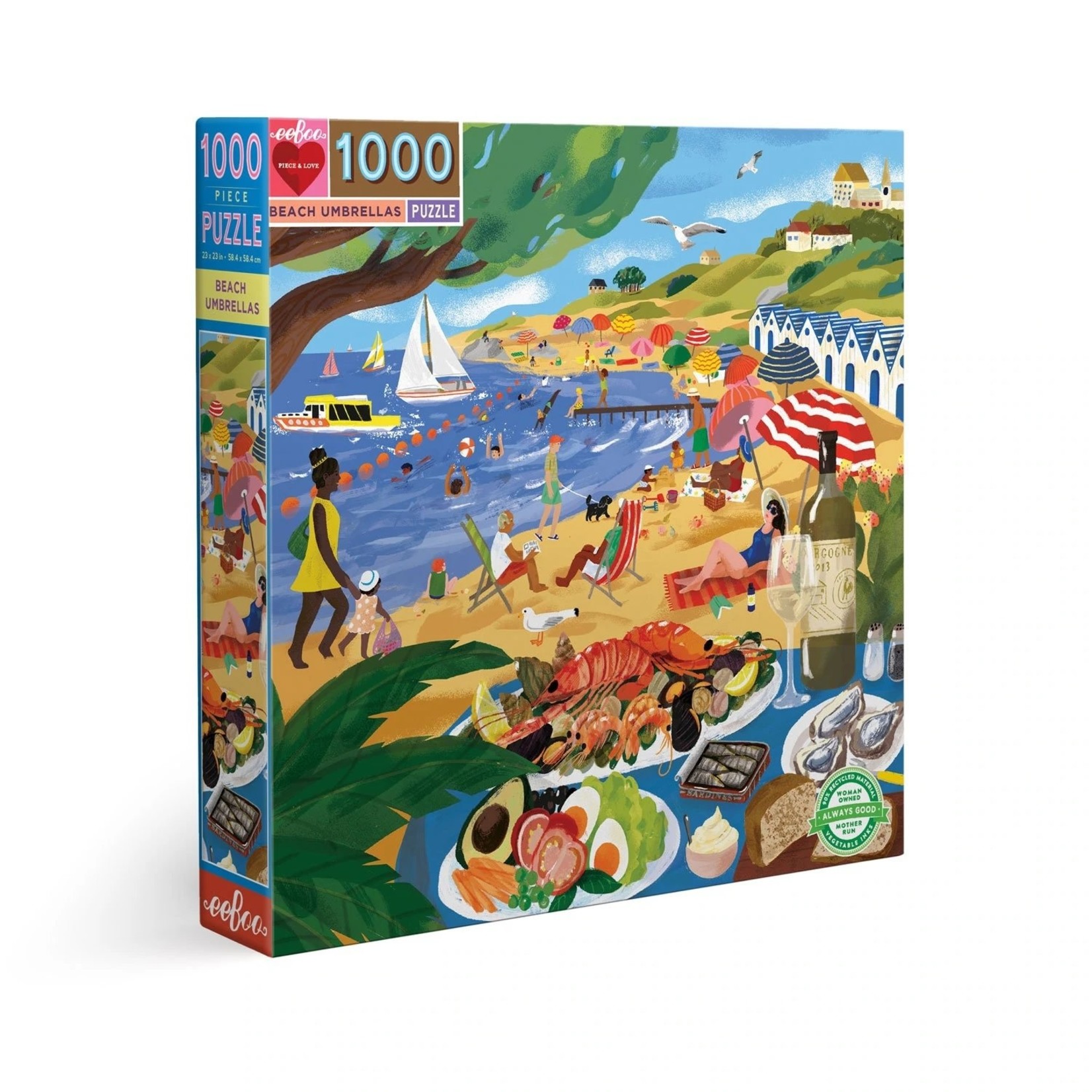 eeboo Beach Umbrellas 1000 Piece Puzzle