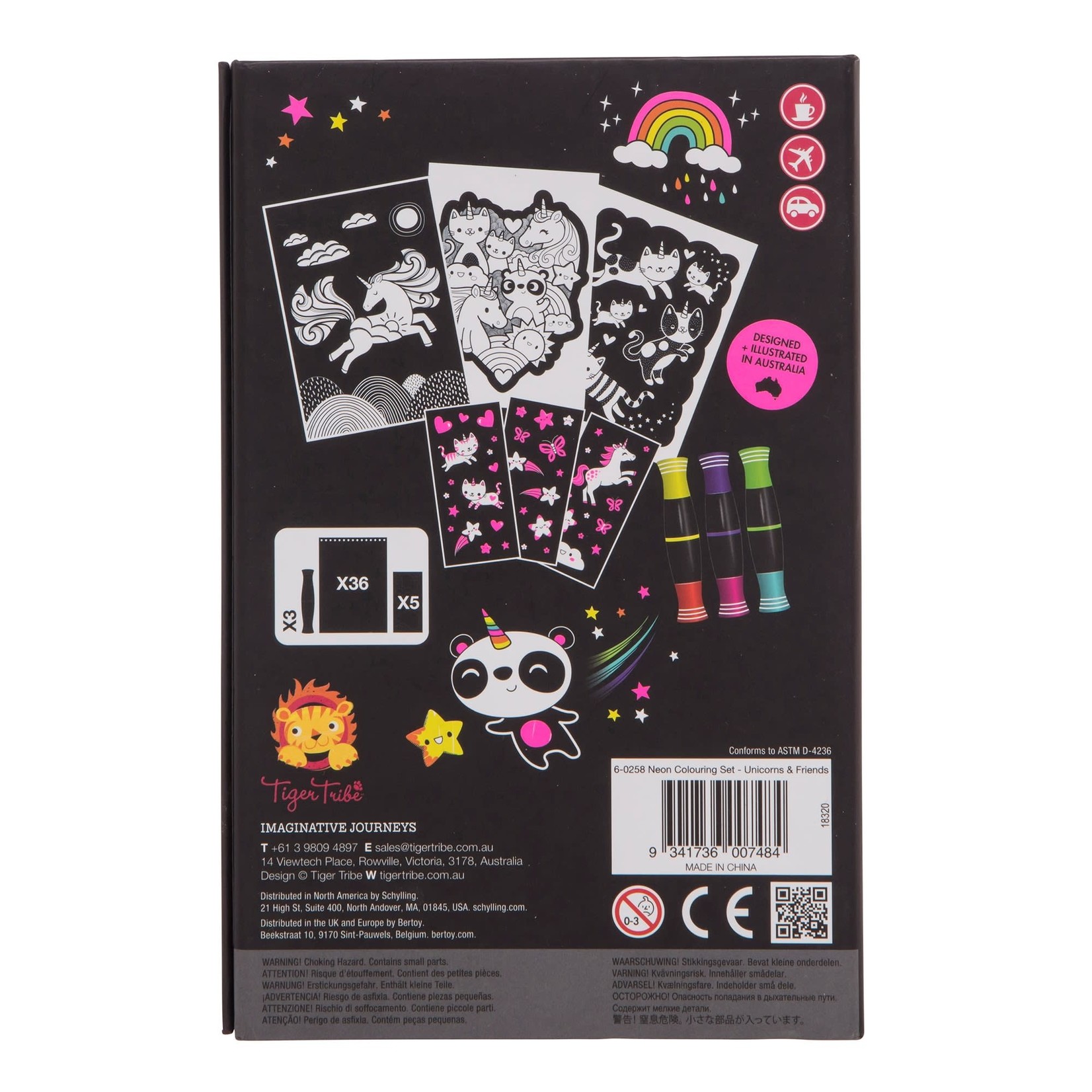 Unicorn & Friend - Neon Coloring Set