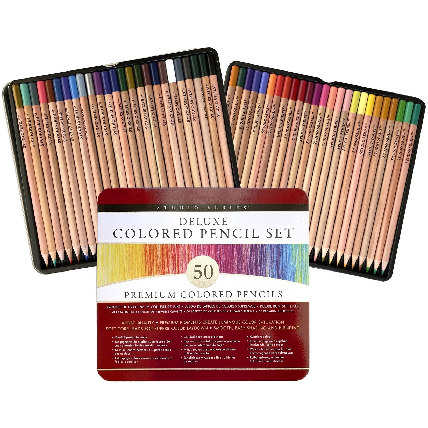 Peter Pauper Press Studio Series Deluxe Colored Pencil Set (Set of 50)
