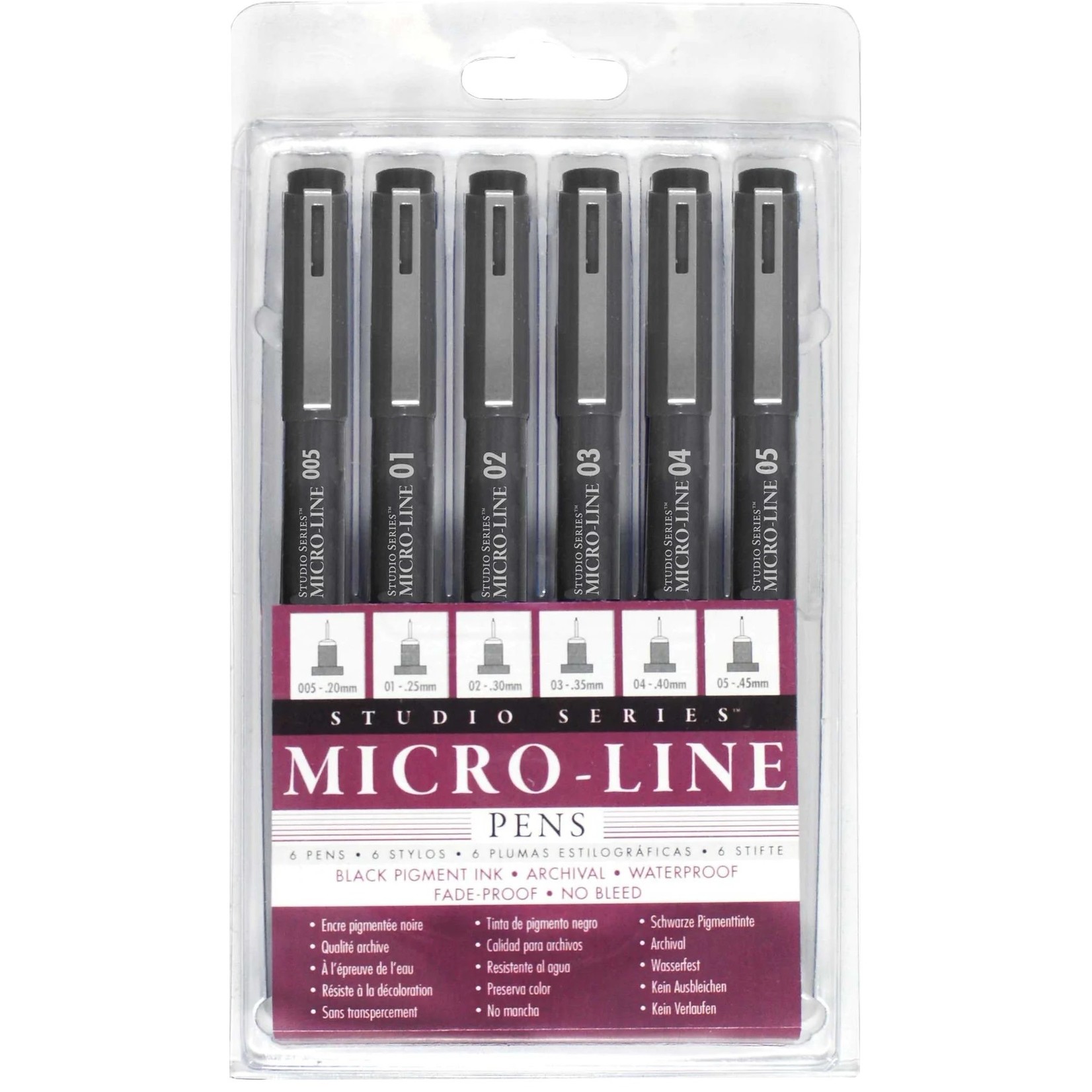 Peter Pauper Press PPsp - Studio Series Micro-Line Pen Set (Set of 6)