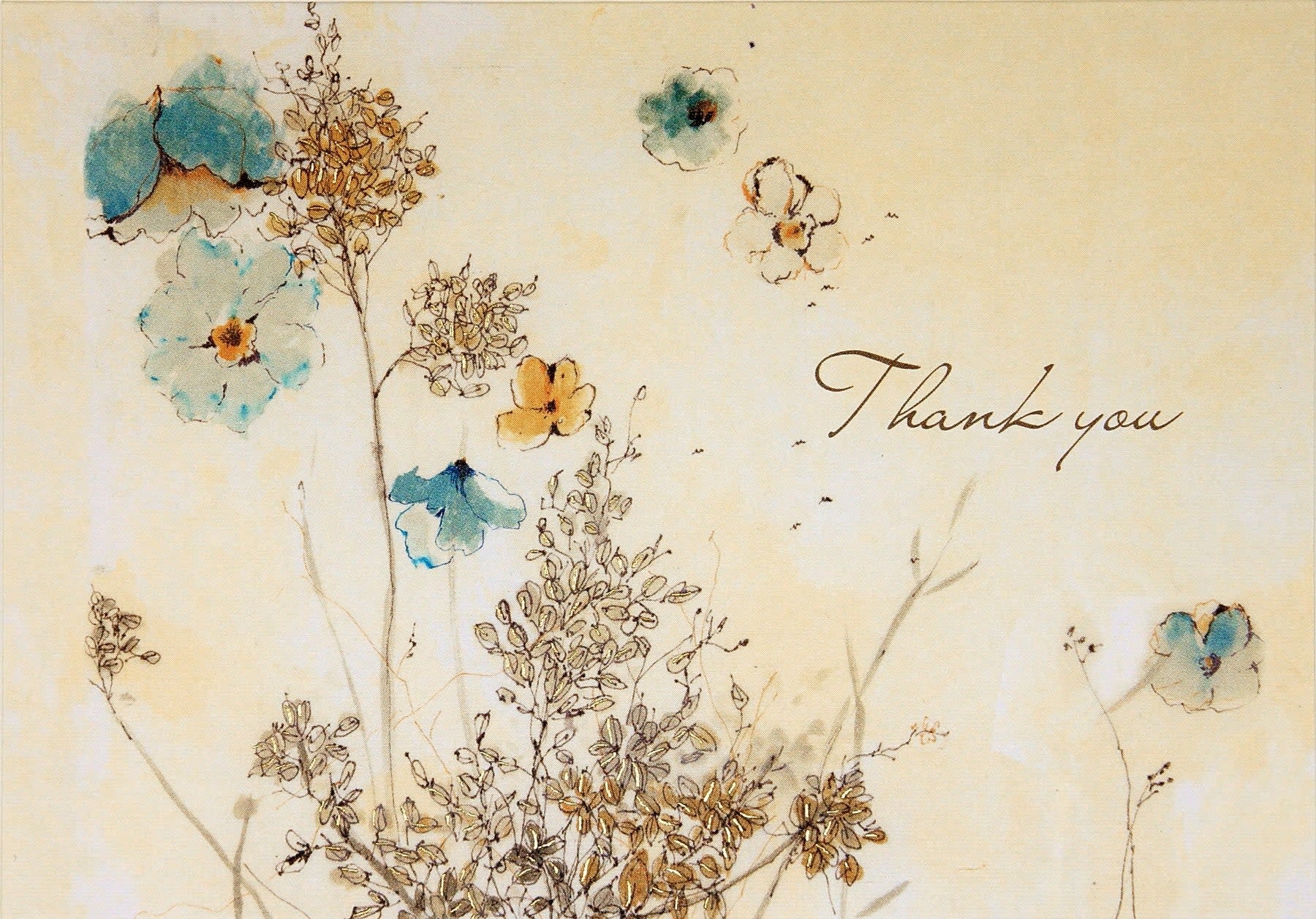 PAPYRUS Thank You - watercolor flower