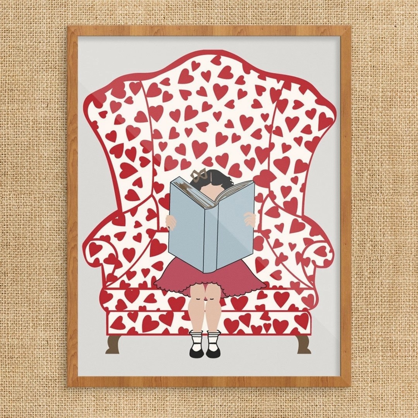 Valentine Book Reader - 11'' x 14'' Print