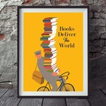 Books Deliver The World - 11'' x 14'' Print