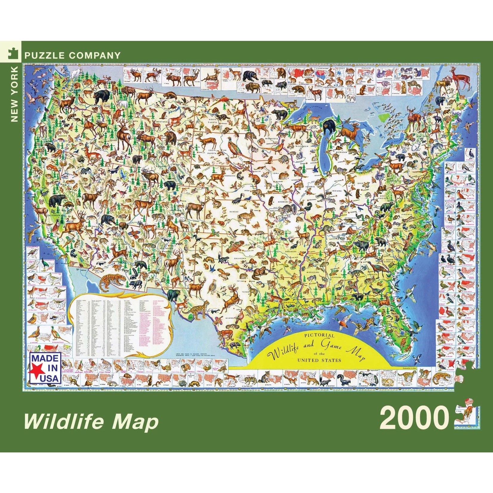 Wildlife Map 2000 Piece Puzzle