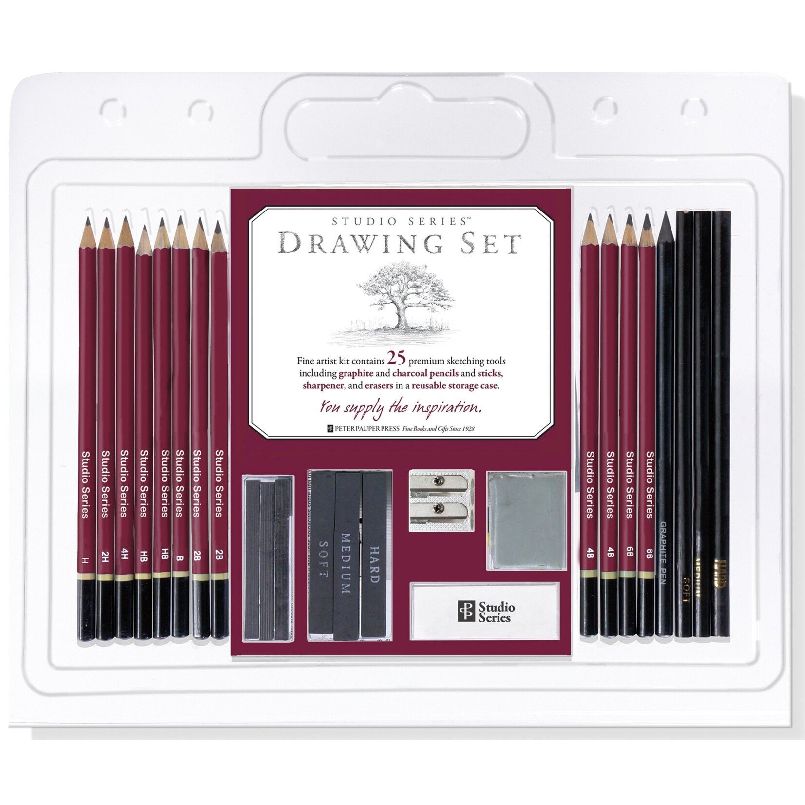 Peter Pauper Press Studio Series 26-Piece Sketch & Drawing Pencil Set