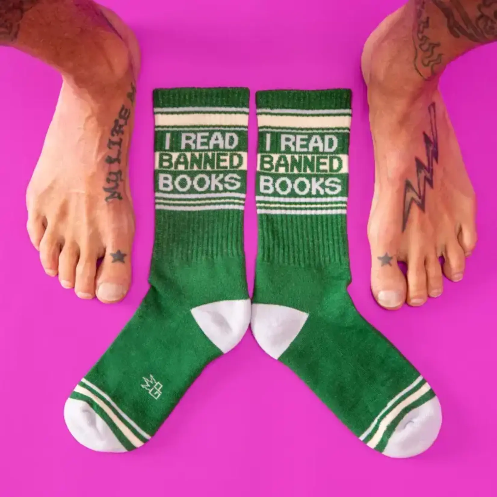 I Read Banned Books Gym Crew Socks