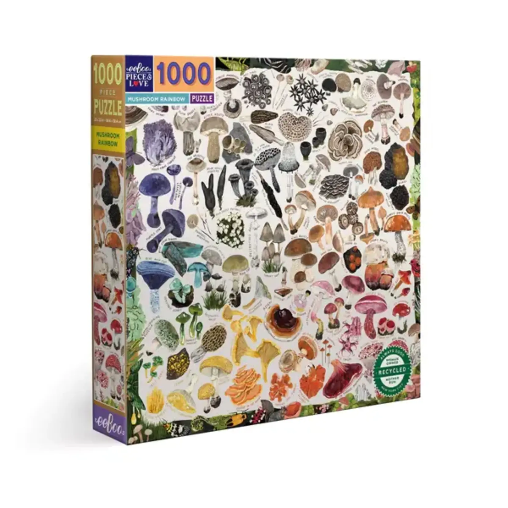 eeboo Mushroom Rainbow 1000 Piece Square Jigsaw Puzzle