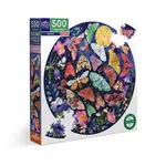 eeboo Moths 500 Piece Round Adult Jigsaw Puzzle