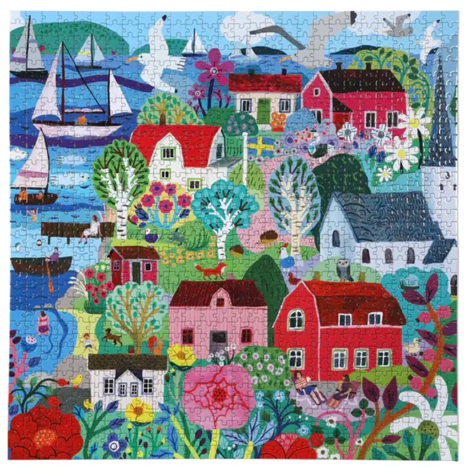 Swedish Fishing Village 1000pc Sq Puzzle - Maxima Gift and Book Center