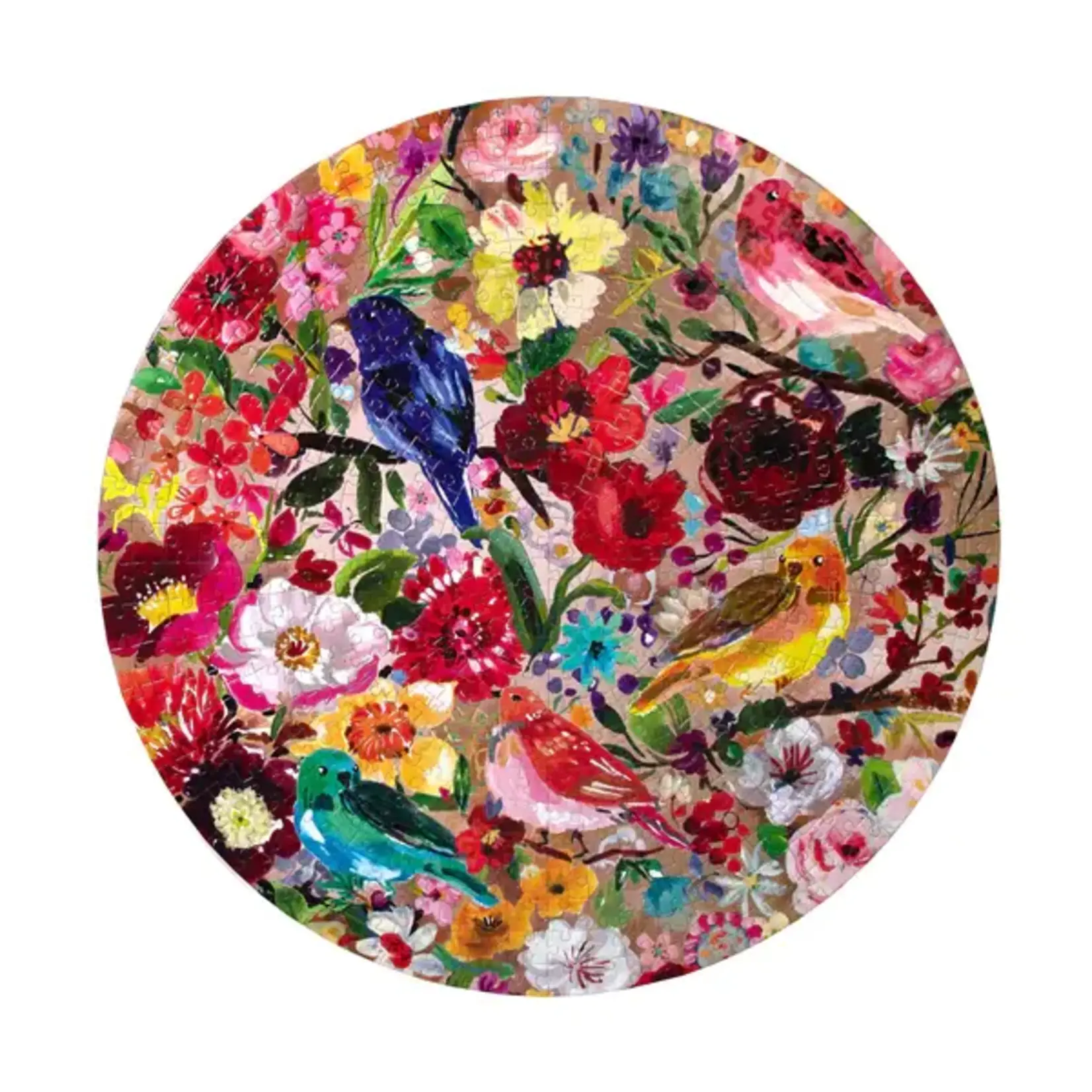 eeboo Birds and Blossoms 500 Piece Round Puzzle