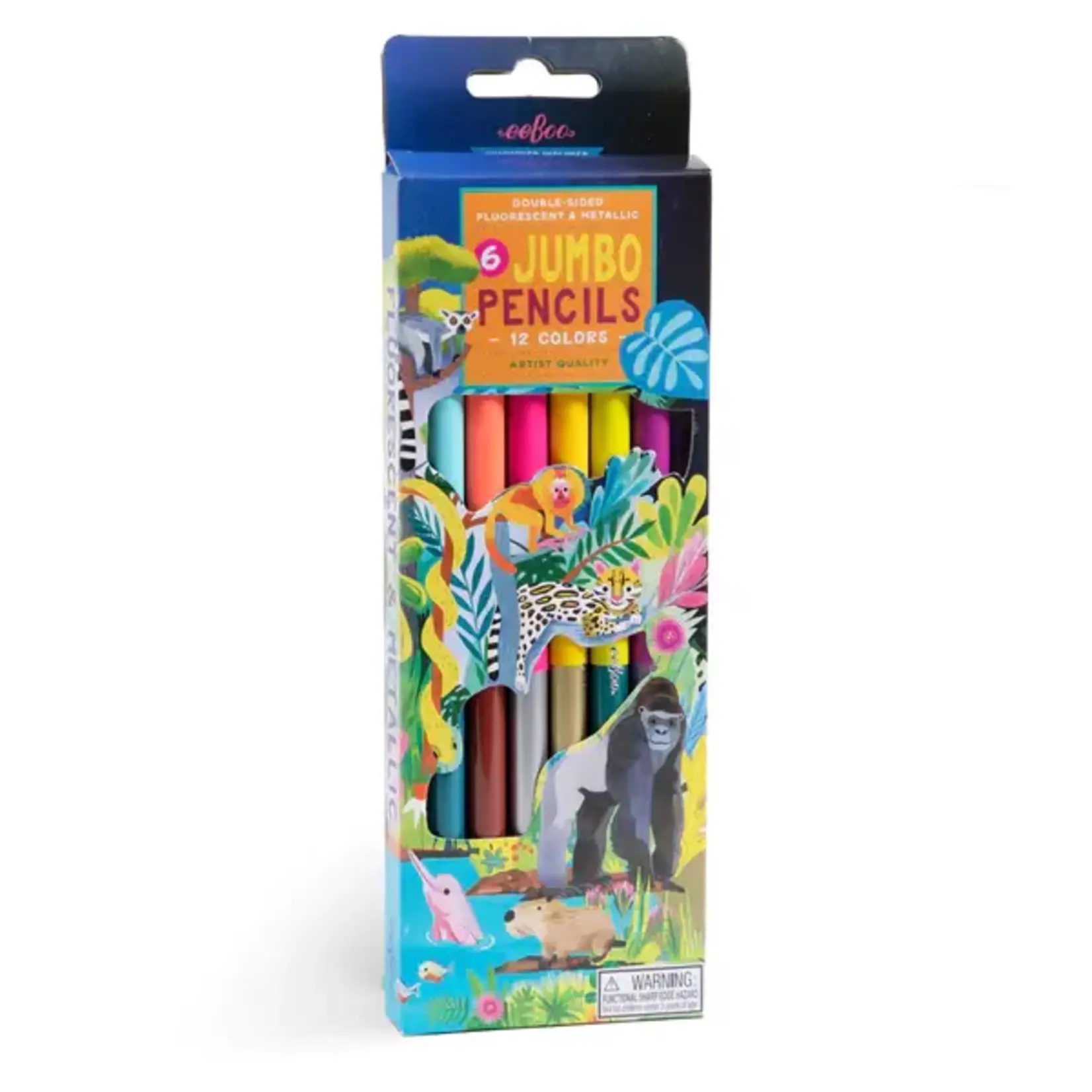 Rainforest - 12 Jumbo Metallic & Fluorescent Color Pencils
