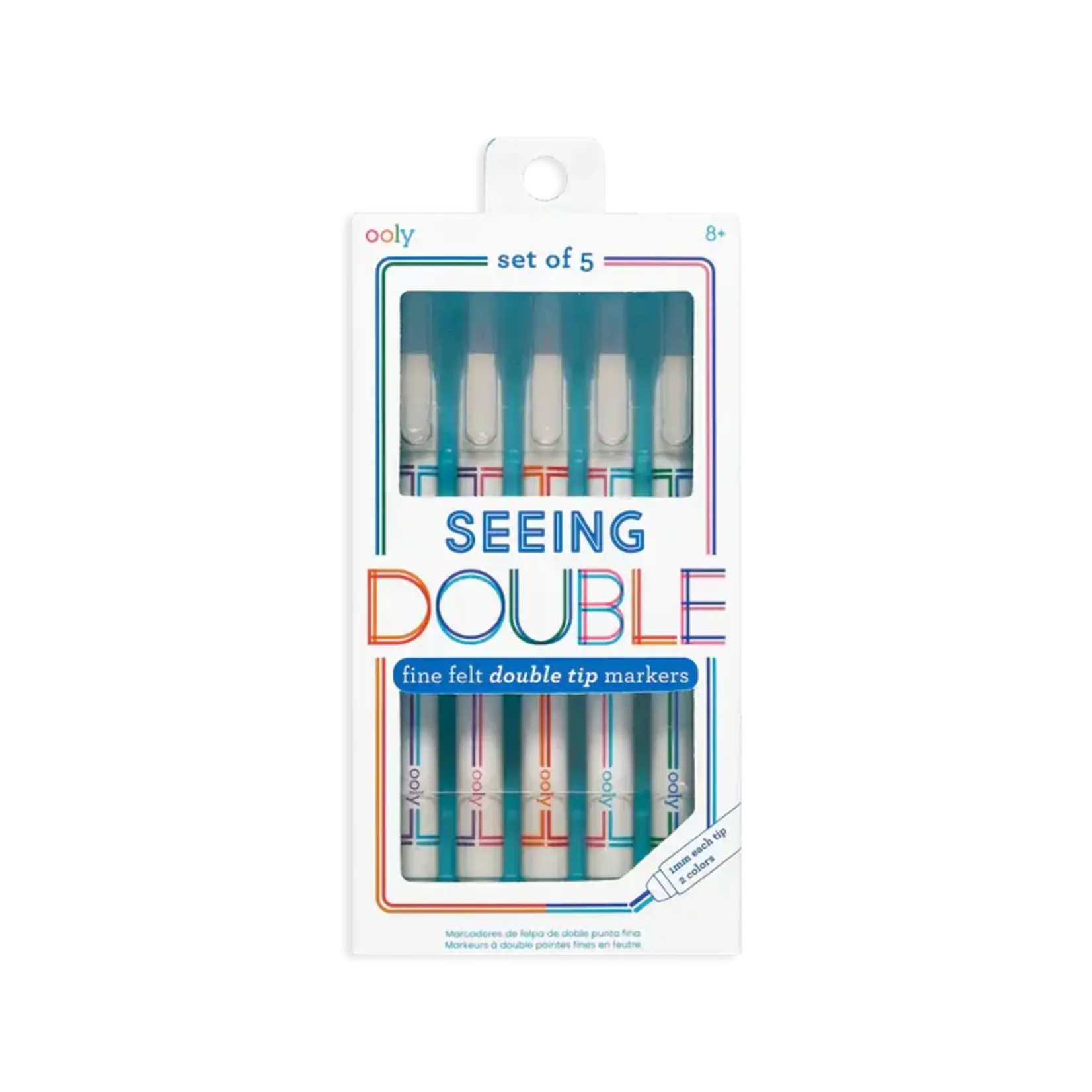 OOLY Seeing Double Fine Felt Double Tip Markers - Set of 5