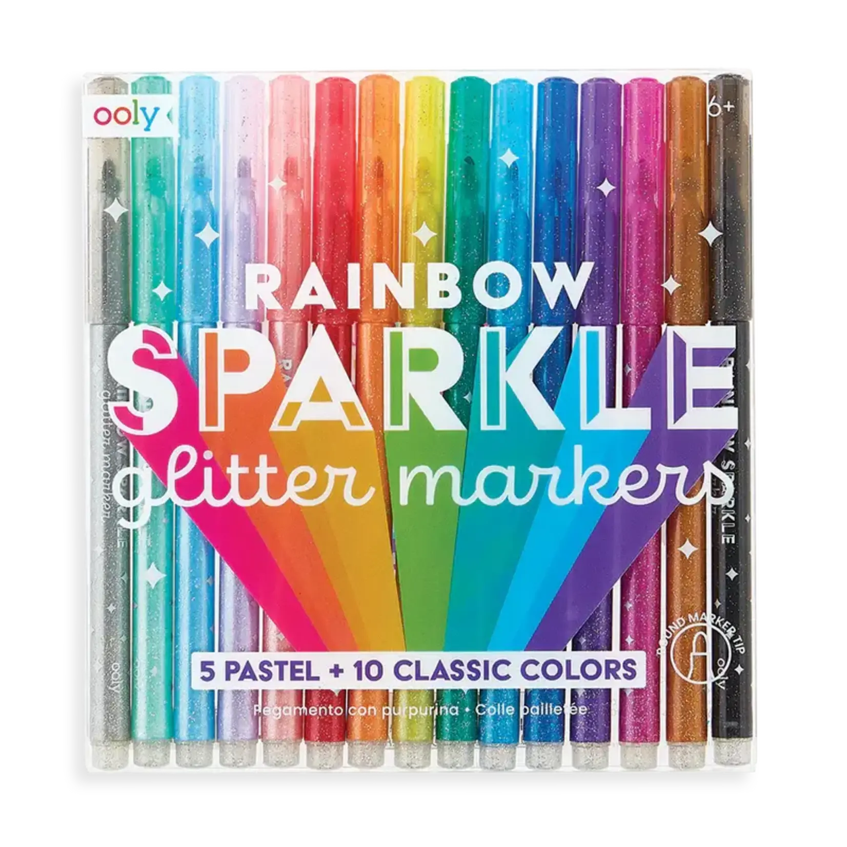 OOLY Rainbow Sparkle Glitter Markers - New 2025