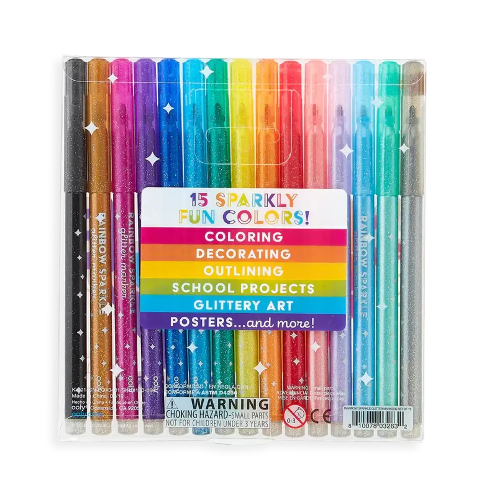 OOLY Rainbow Sparkle Glitter Markers - New 2025