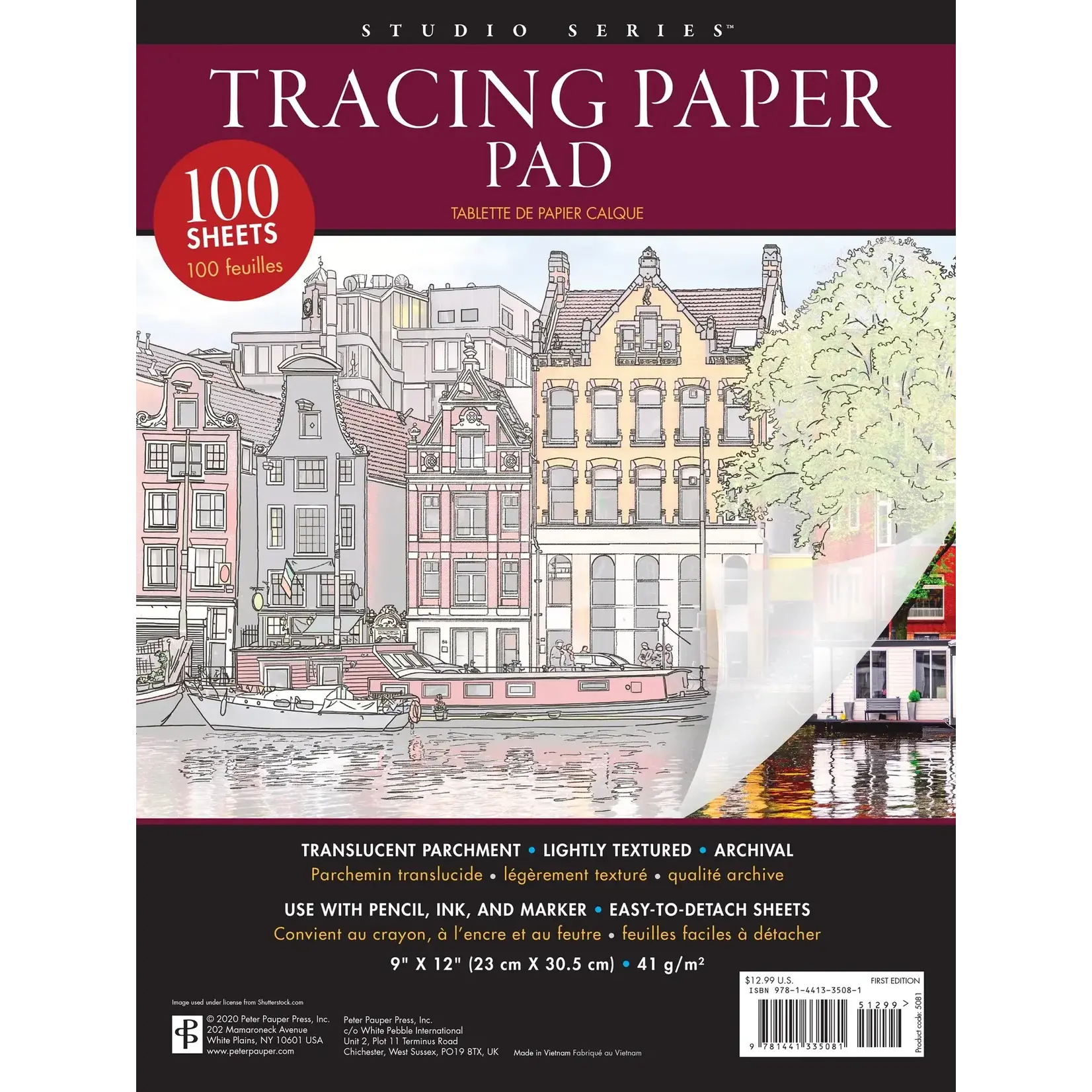 Peter Pauper Press Studio Series Tracing Paper Pad (100 sheets)