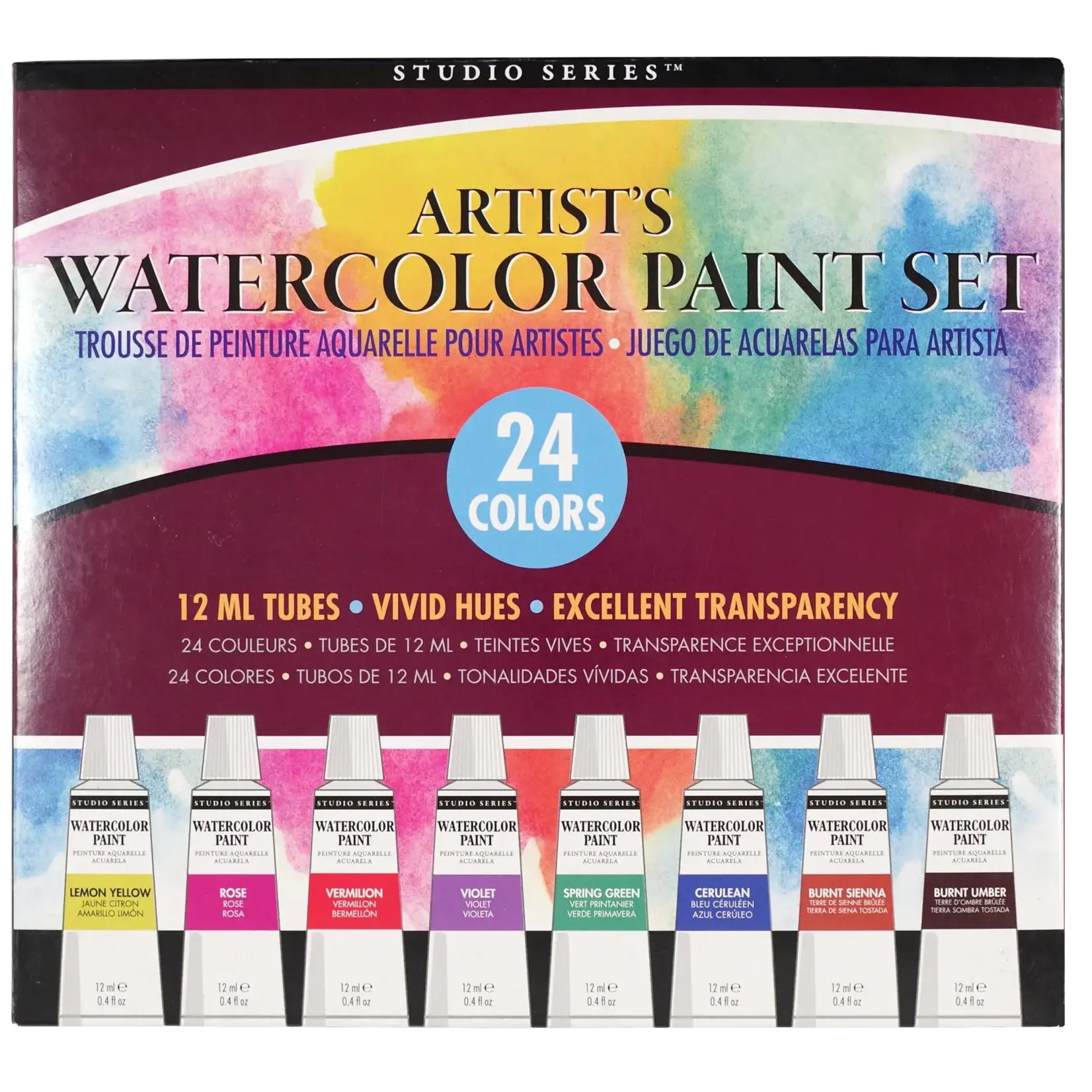 Peter Pauper Press Studio Series Watercolor Paint Set (24 colors)