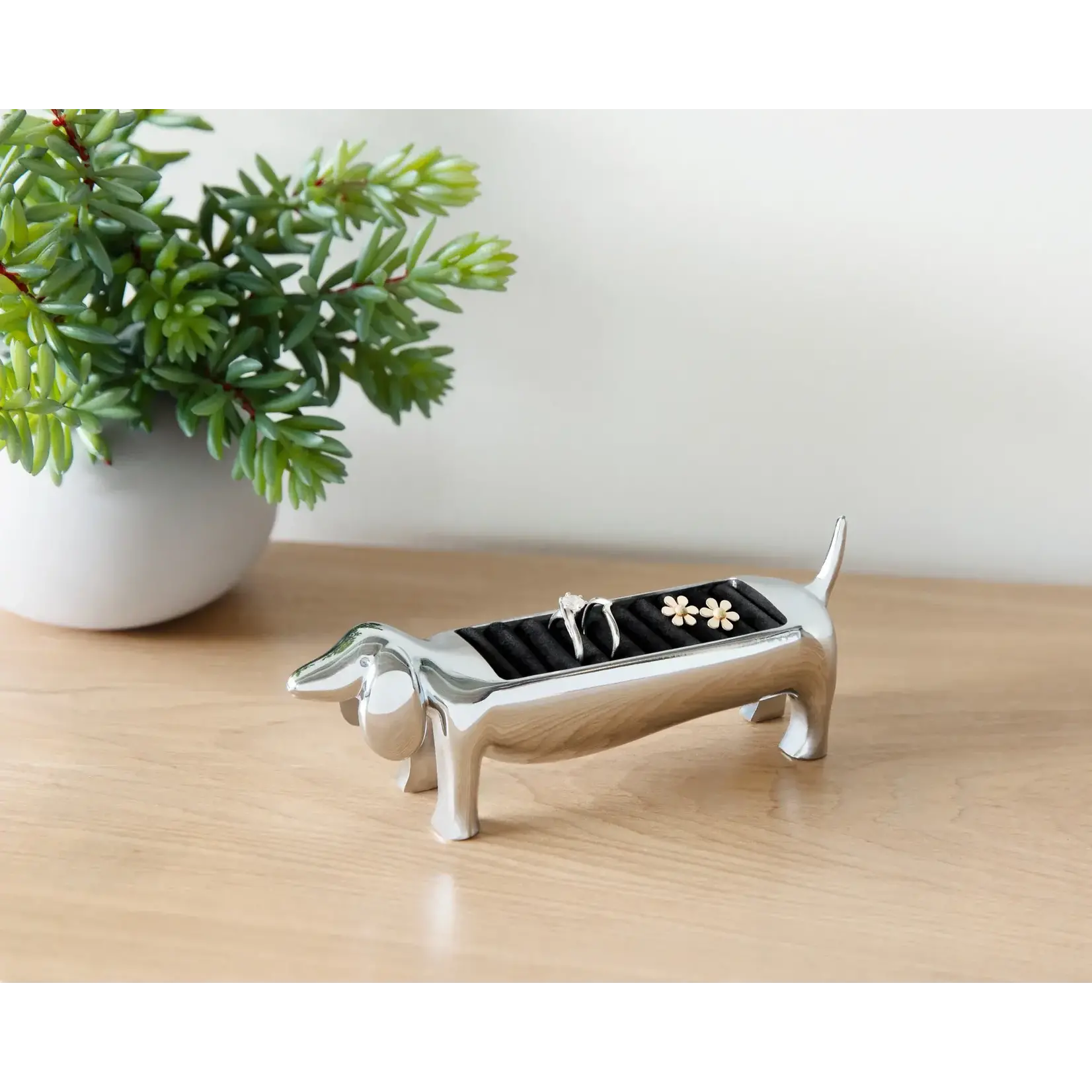 Dachsie Ring Holder Chrome