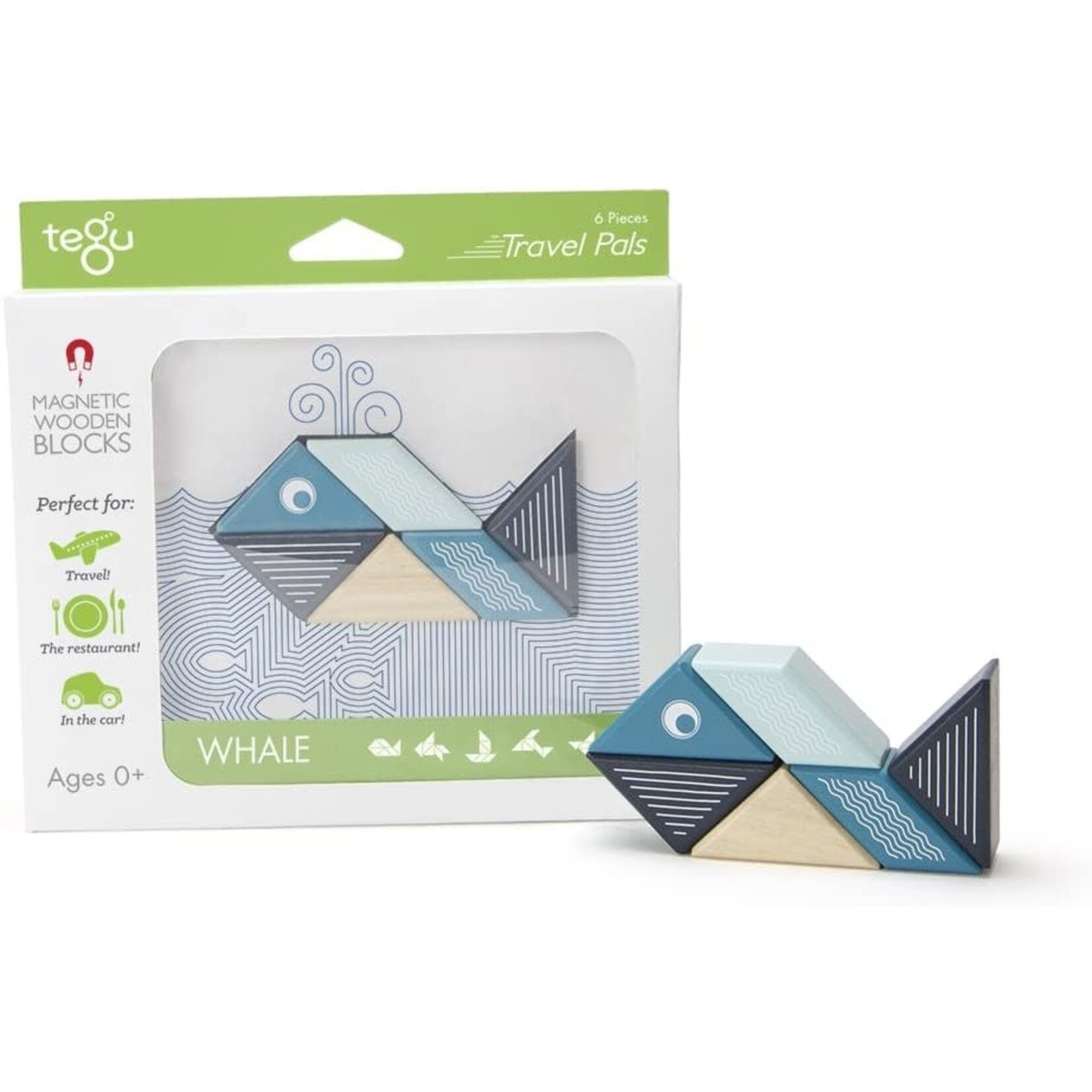 Travel Pals - Whale Magnetic Wooden Blocks  0+