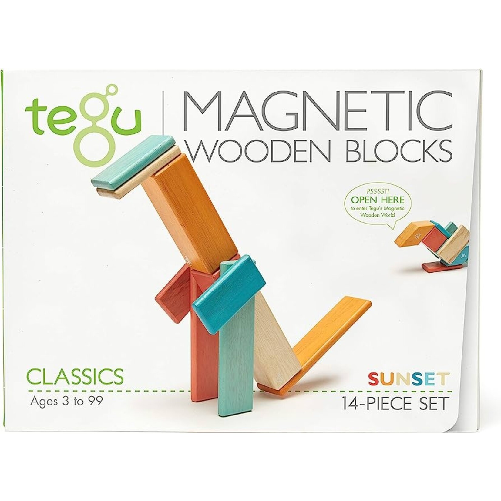 Sunset - 14-Piece Set Magnetic Wooden Blocks 1+