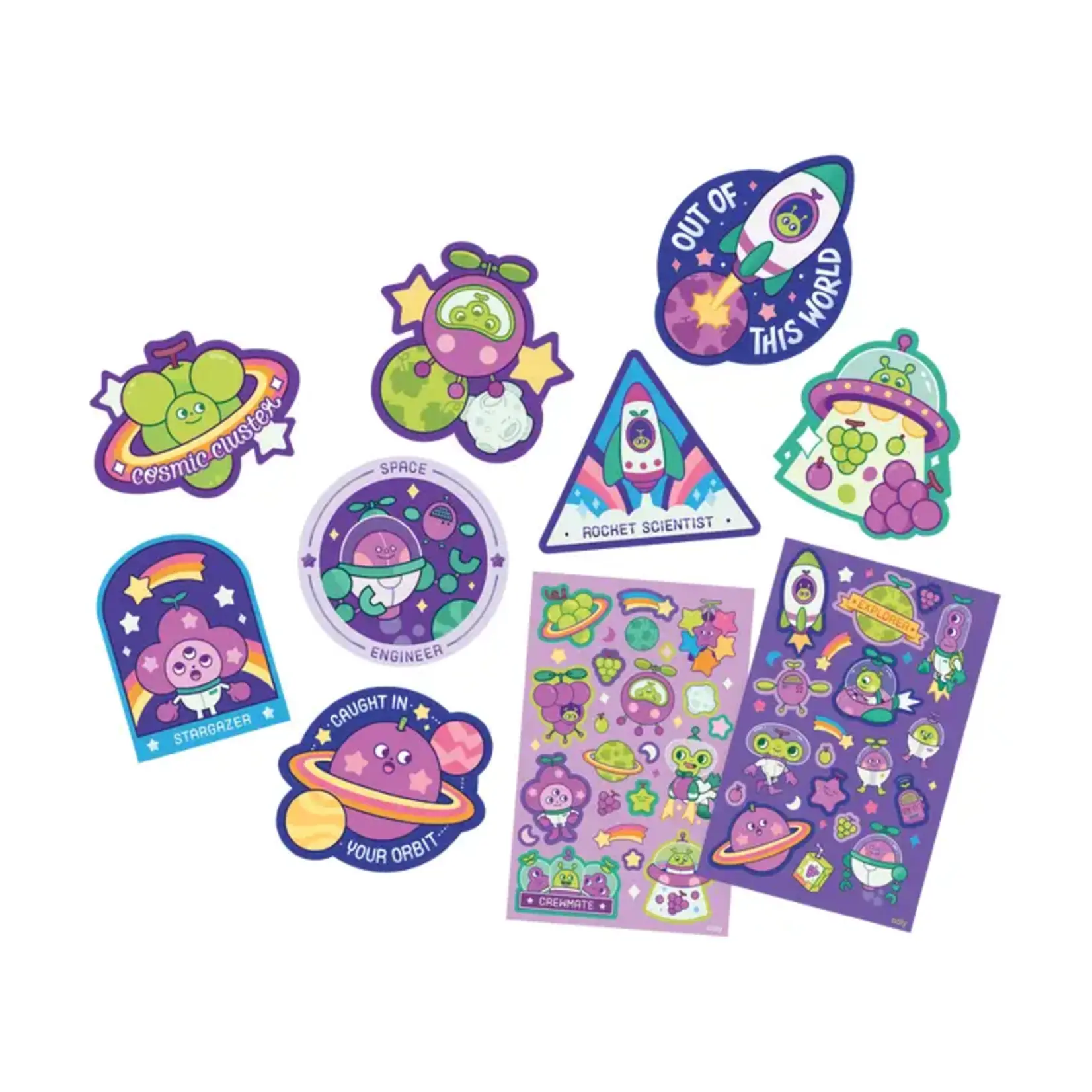 OOLY Scented Scratch Stickers : Grape Galaxy (2 Sti