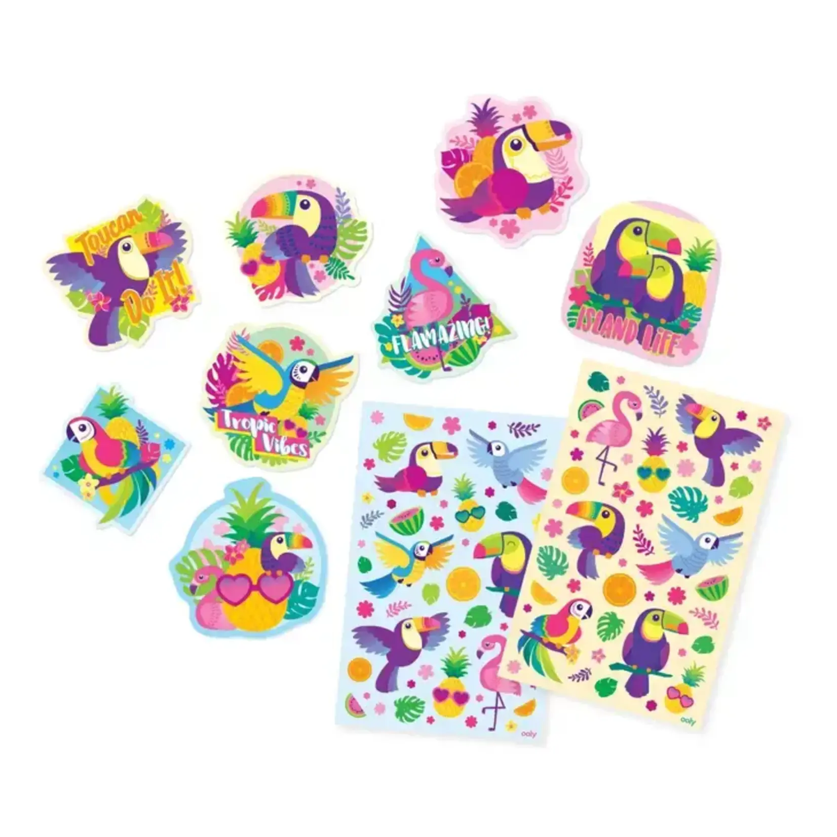 OOLY Scented Scratch Stickers: Tropical Birds (2 Sticke