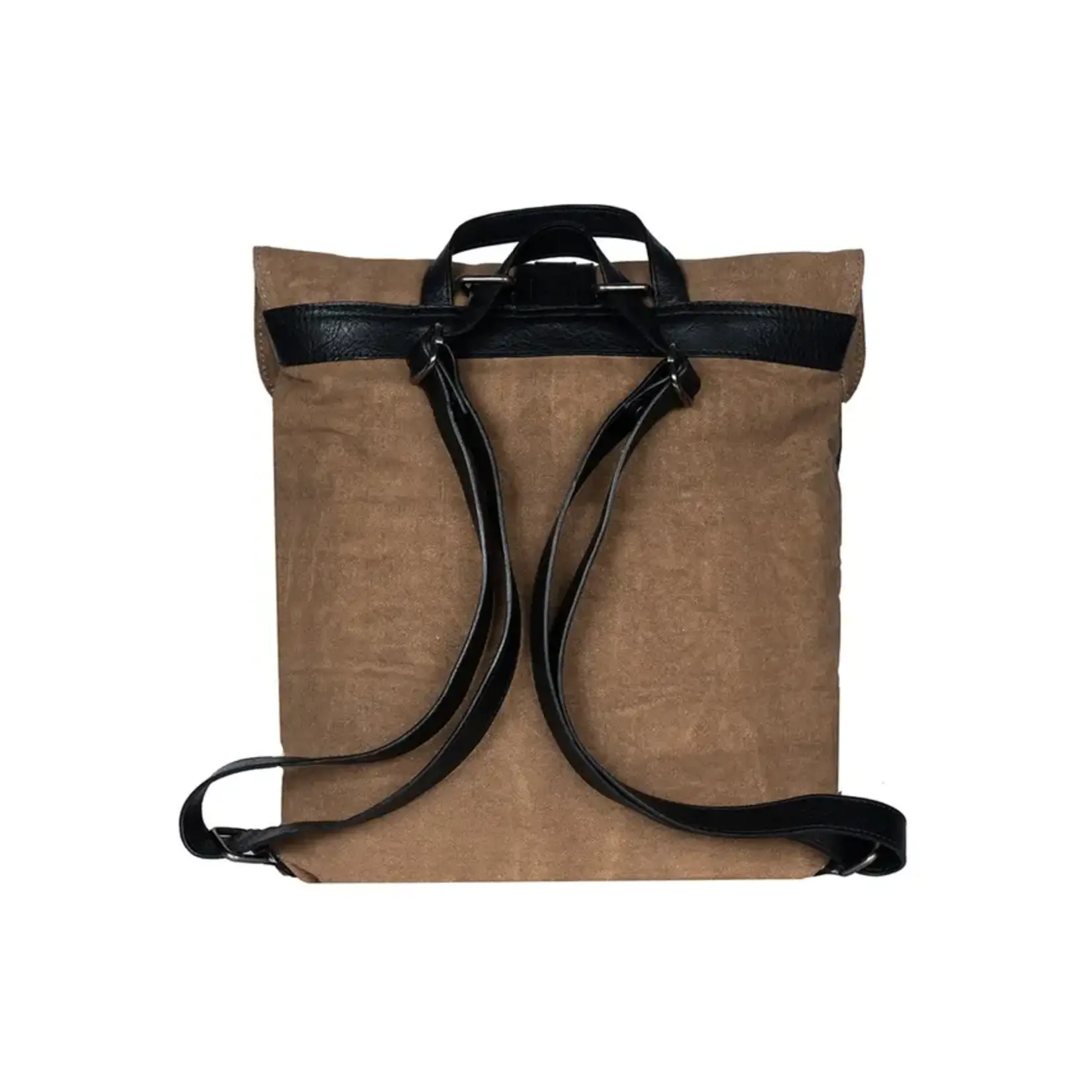 Landry Up-Cycled Canvas Convertible Backpack - Black