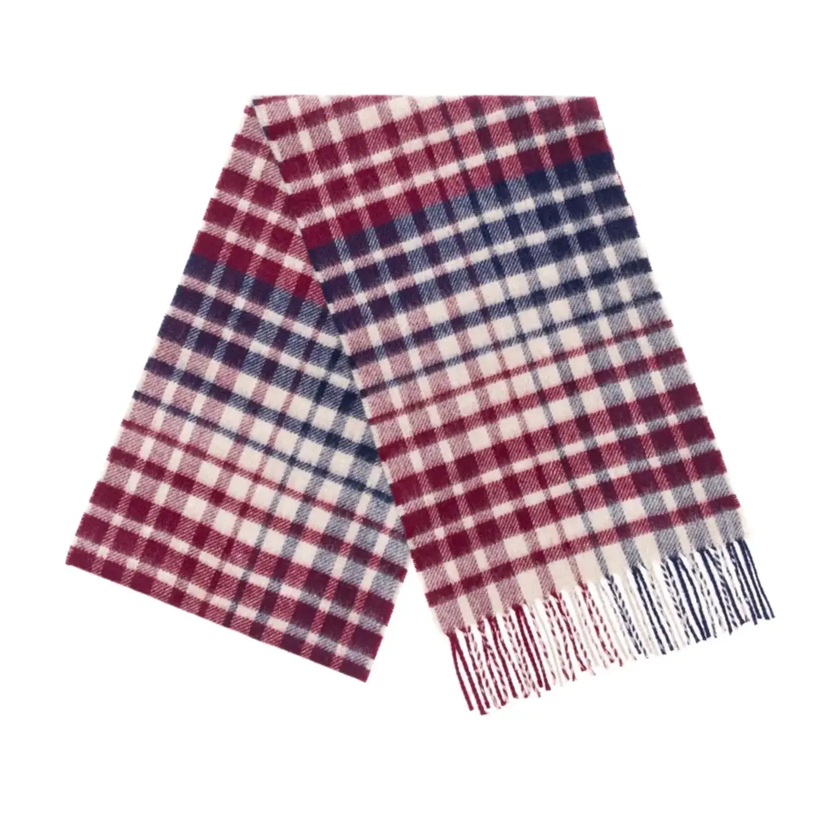 Merino Lambswool Scarf - Headrow | Burgundy/Navy