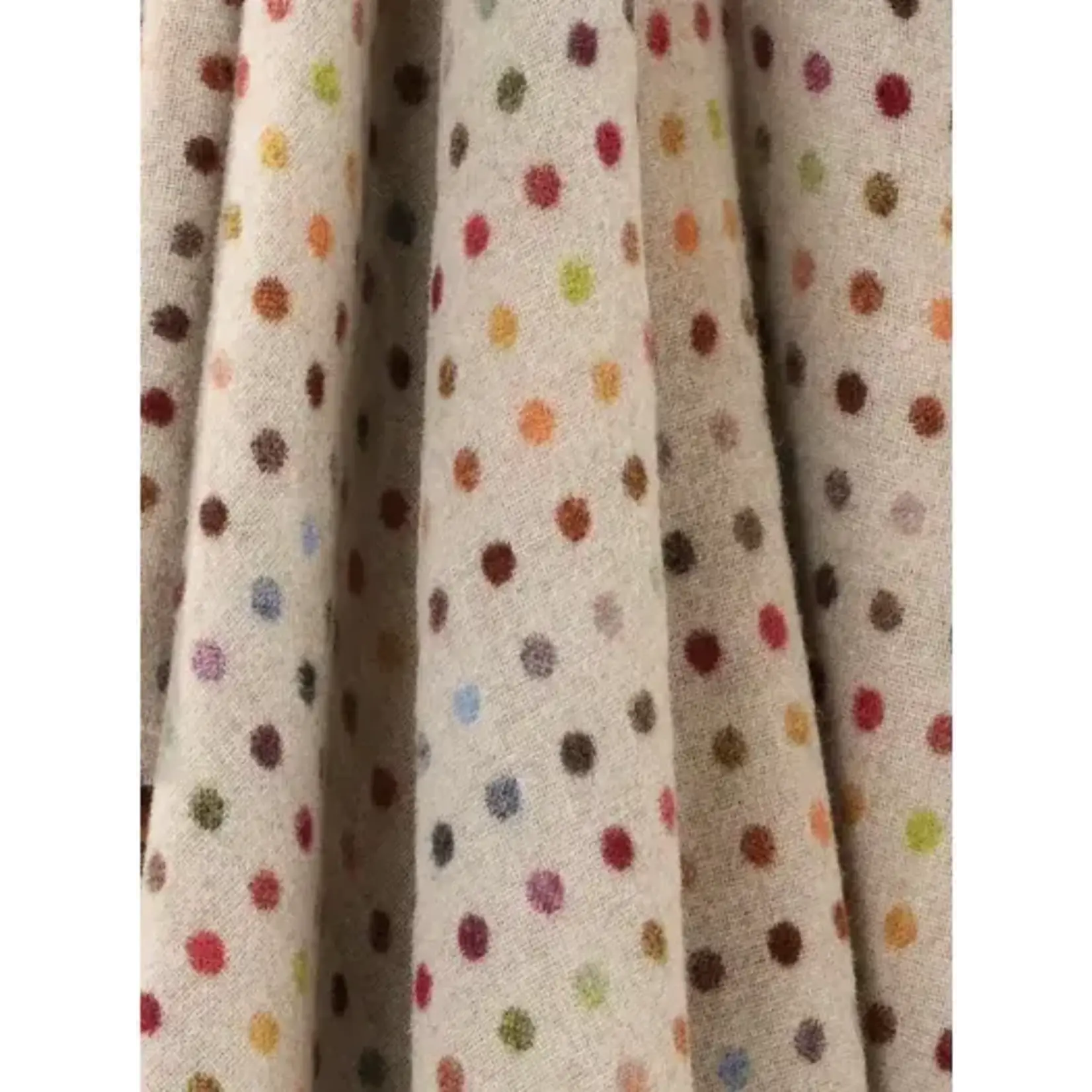 Merino Lambswool Throw Blanket - Multi Spot | Beige/Multi