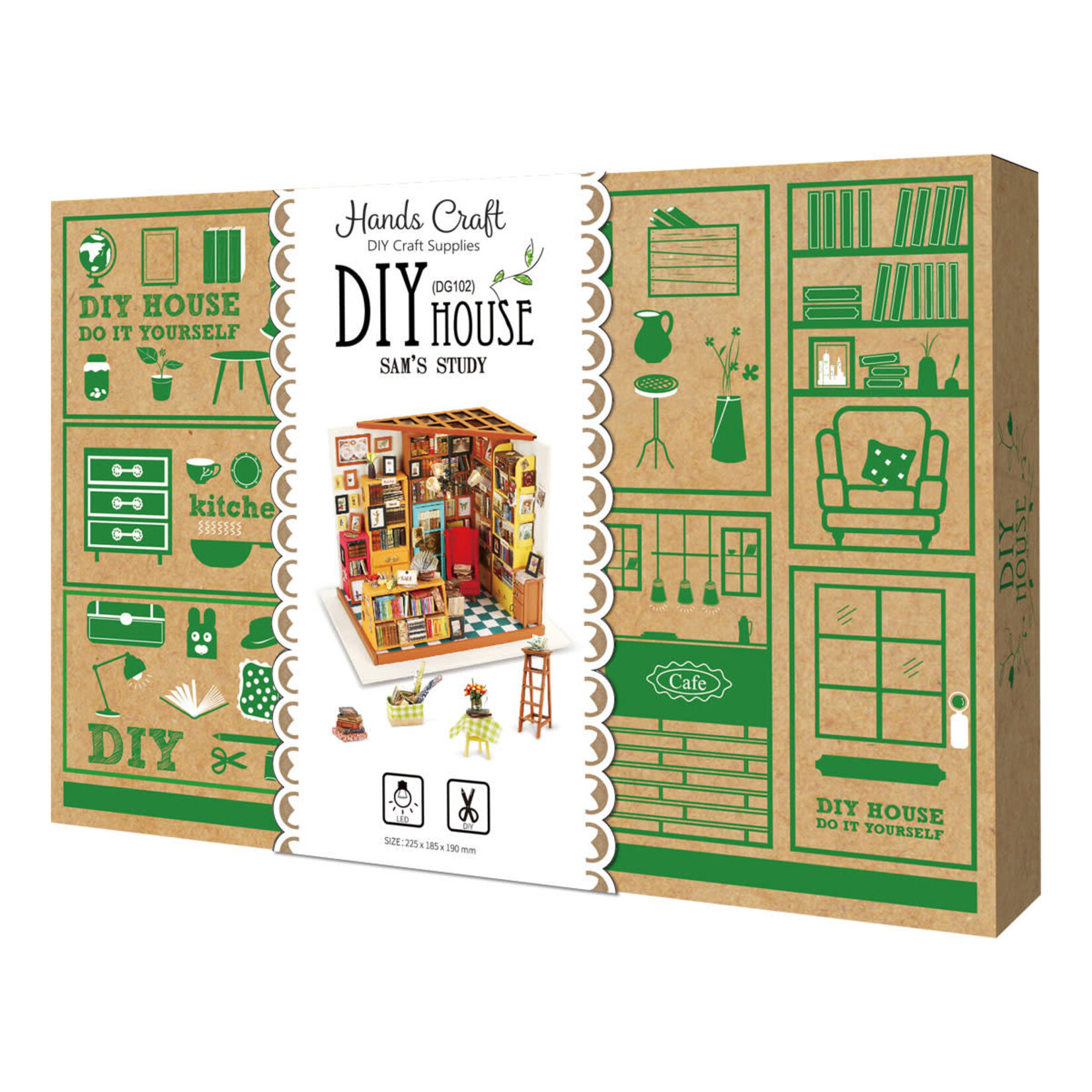 Hands Craft DG102, DIY Miniature House Kit: Sam's Study