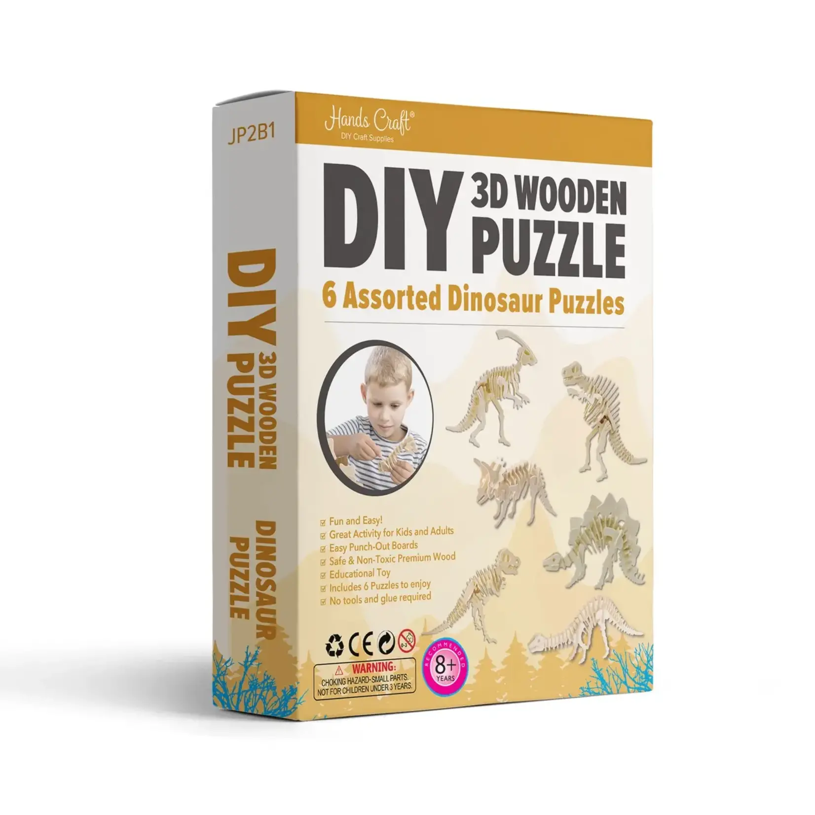 JP2B1, DIY 3D Wooden Puzzle Bundle Pack: Dinosaur