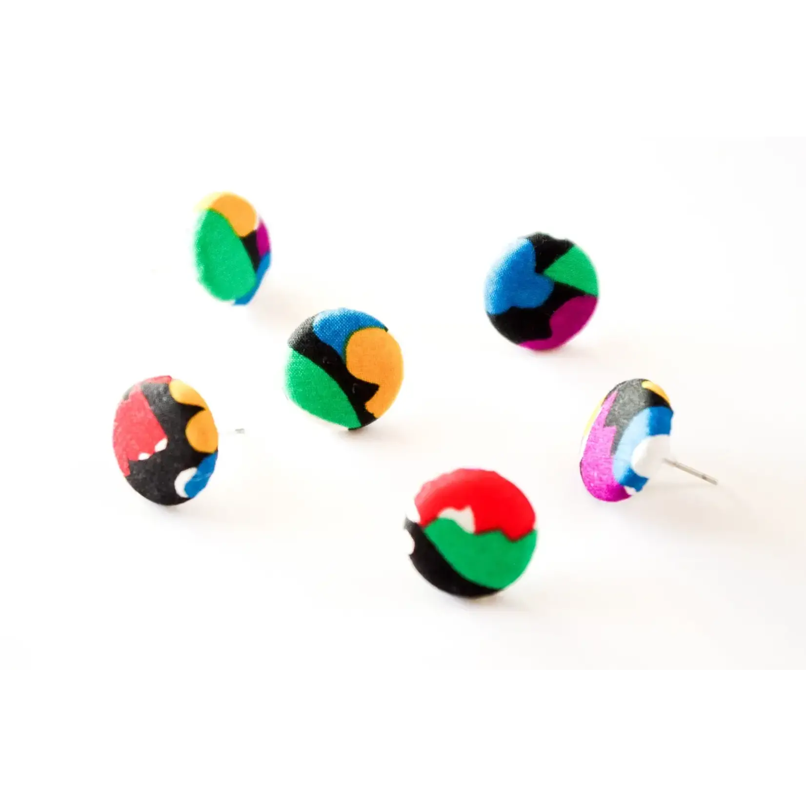 Button Stud Earrings - Deco Florals | Gloria Lomo