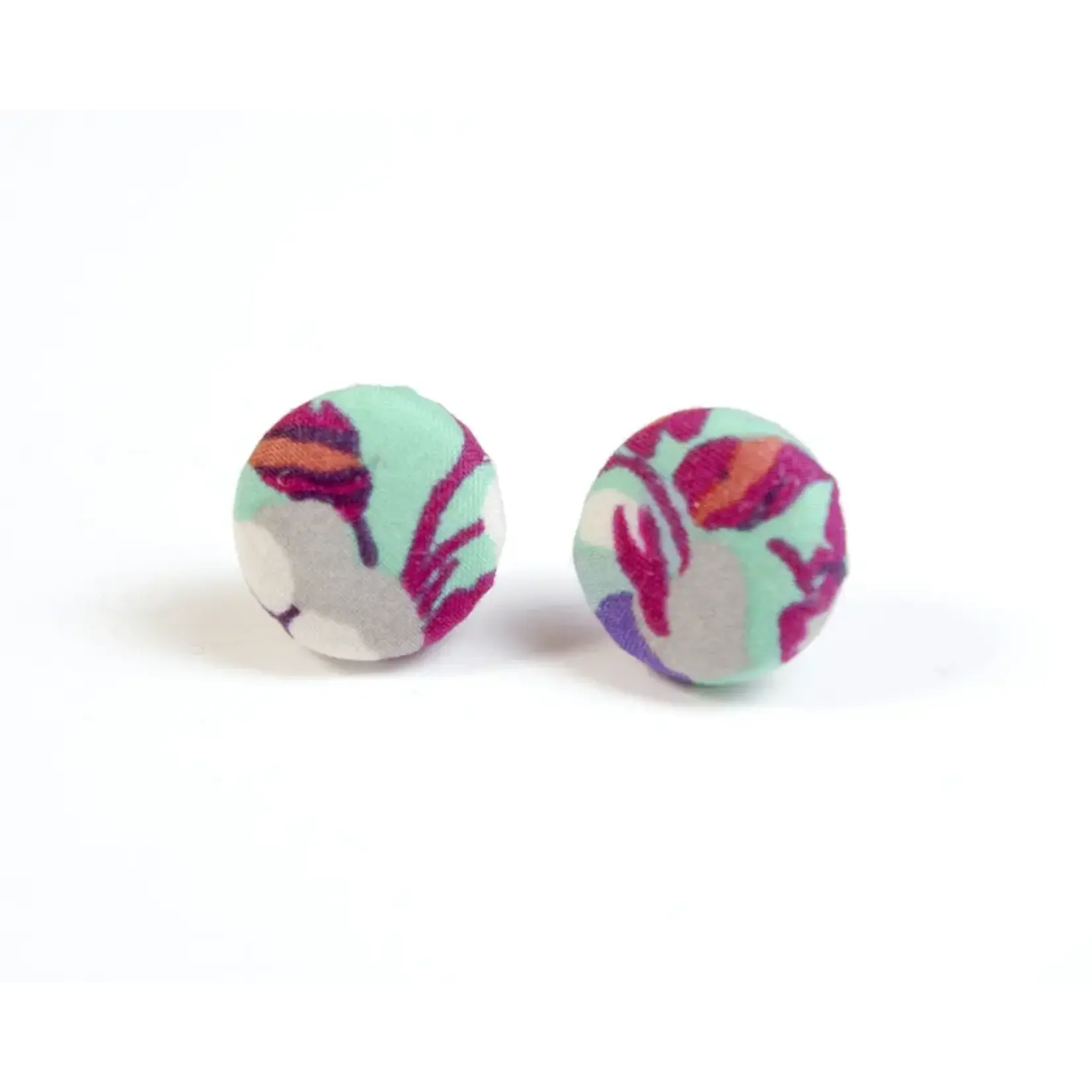 Button Stud Earrings - Hot House Blooms | Sarah