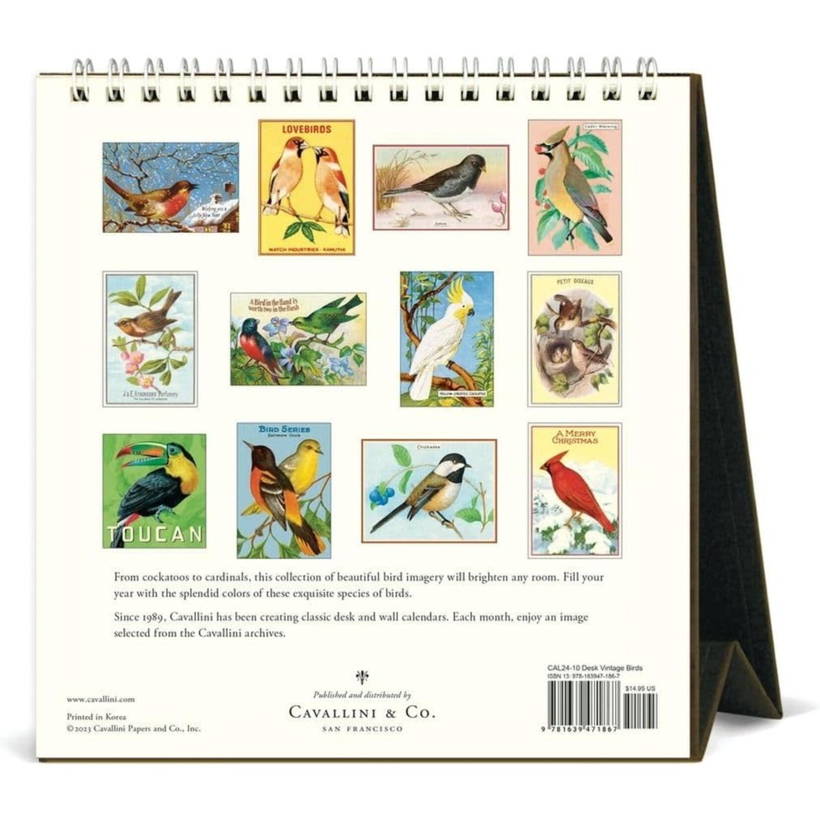 Birds Desk Calendar 2024