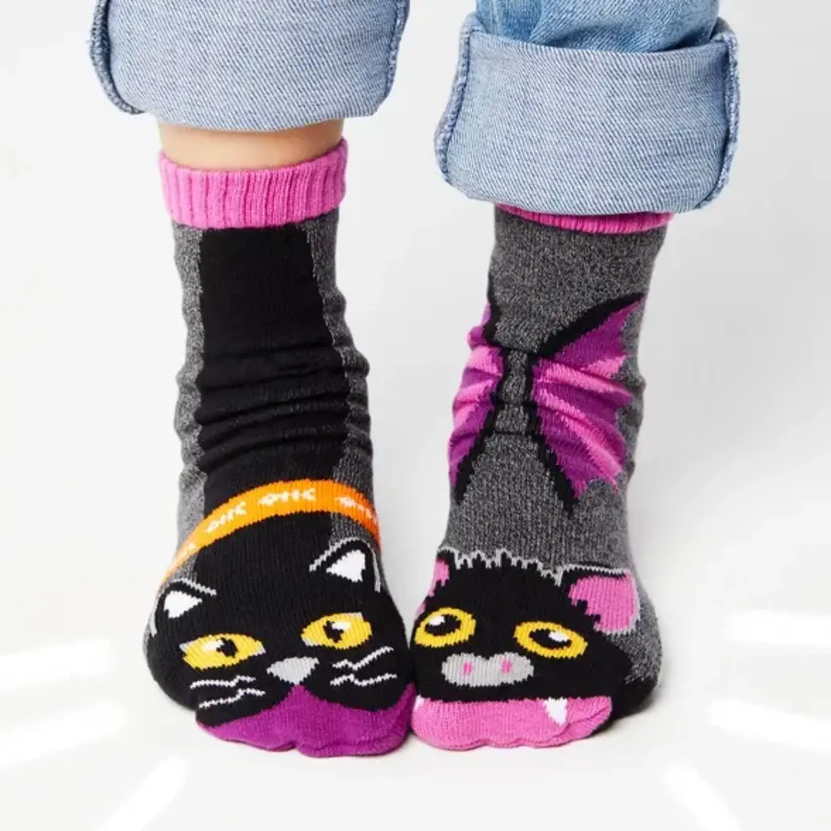 Pals Socks - Halloween Bat & Black Cat, Ages 4-8
