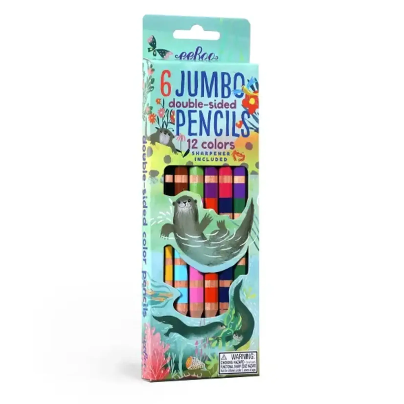 eeboo Otters at Play - 6 Jumbo Double Pencils