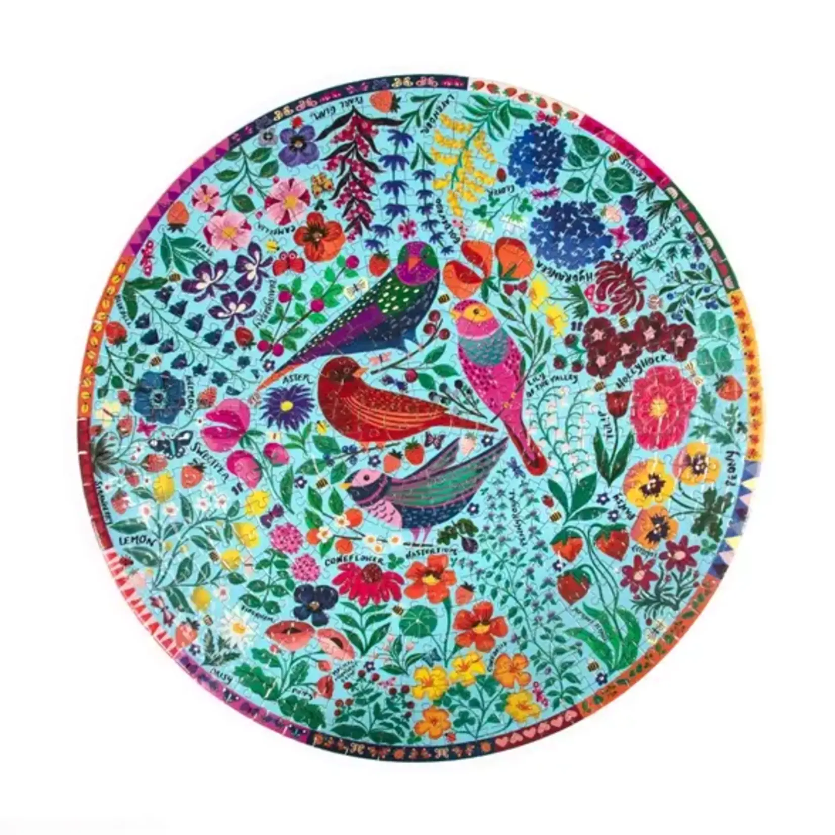 eeboo Four Birds 500 Piece Round Puzzle
