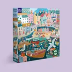 eeboo Seaside Harbor 1000 Piece Square Puzzle