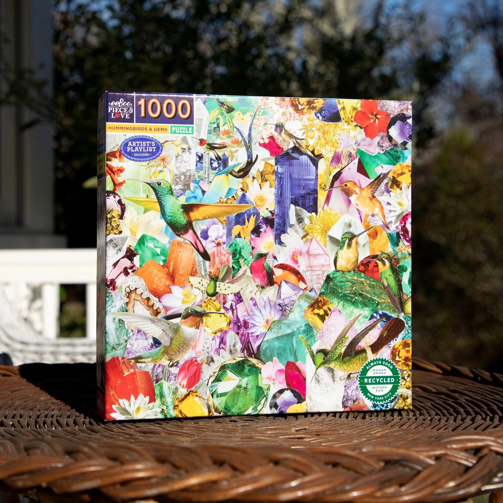 eeboo Hummingbirds and Gems 1000 Piece Puzzle