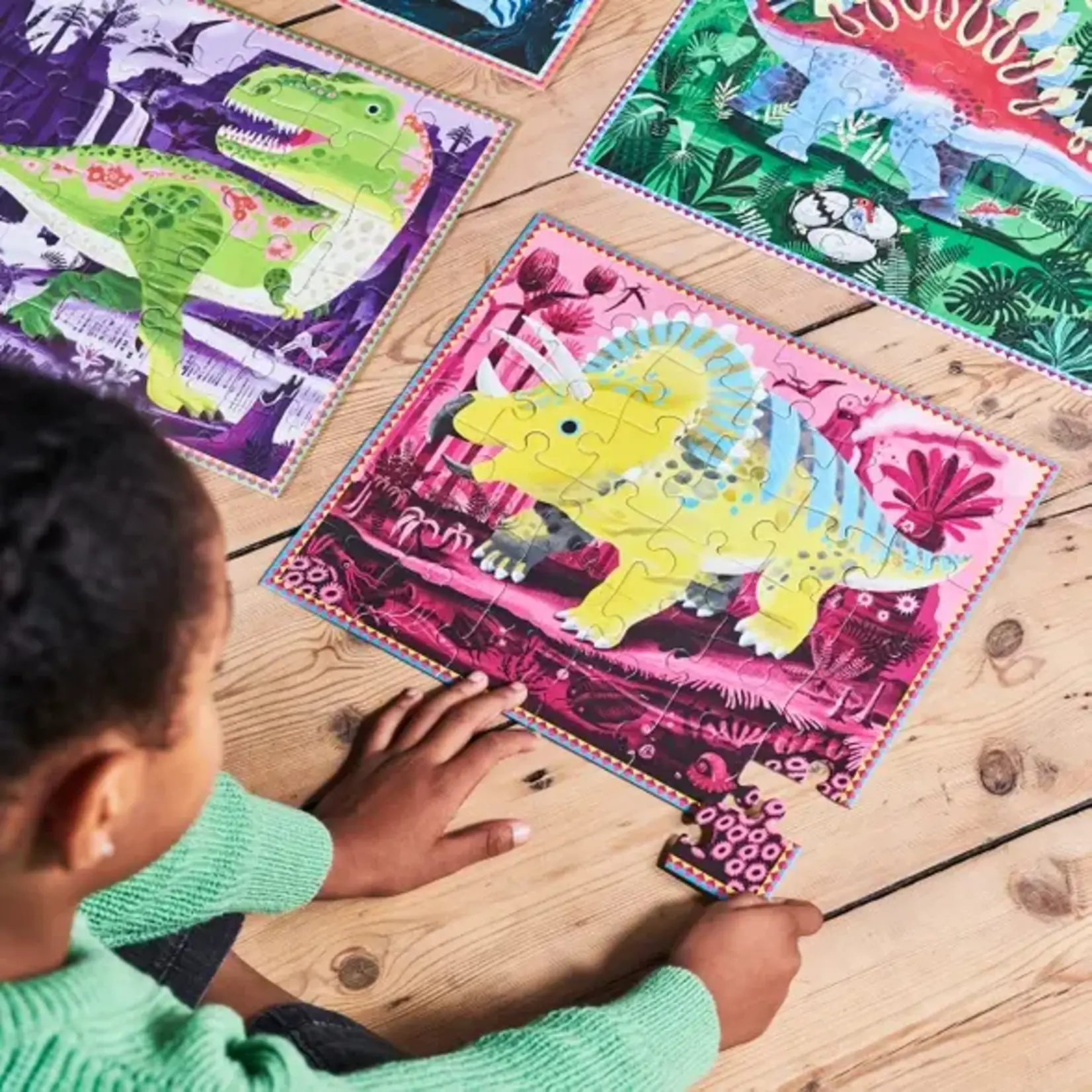 eeboo Dinosaurs Ready to Learn 36 Piece 4 Puzzle Set