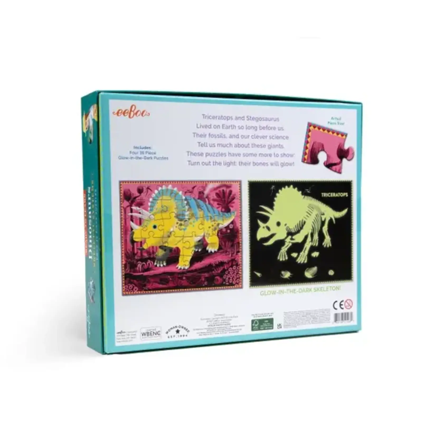 eeboo Dinosaurs Ready to Learn 36 Piece 4 Puzzle Set