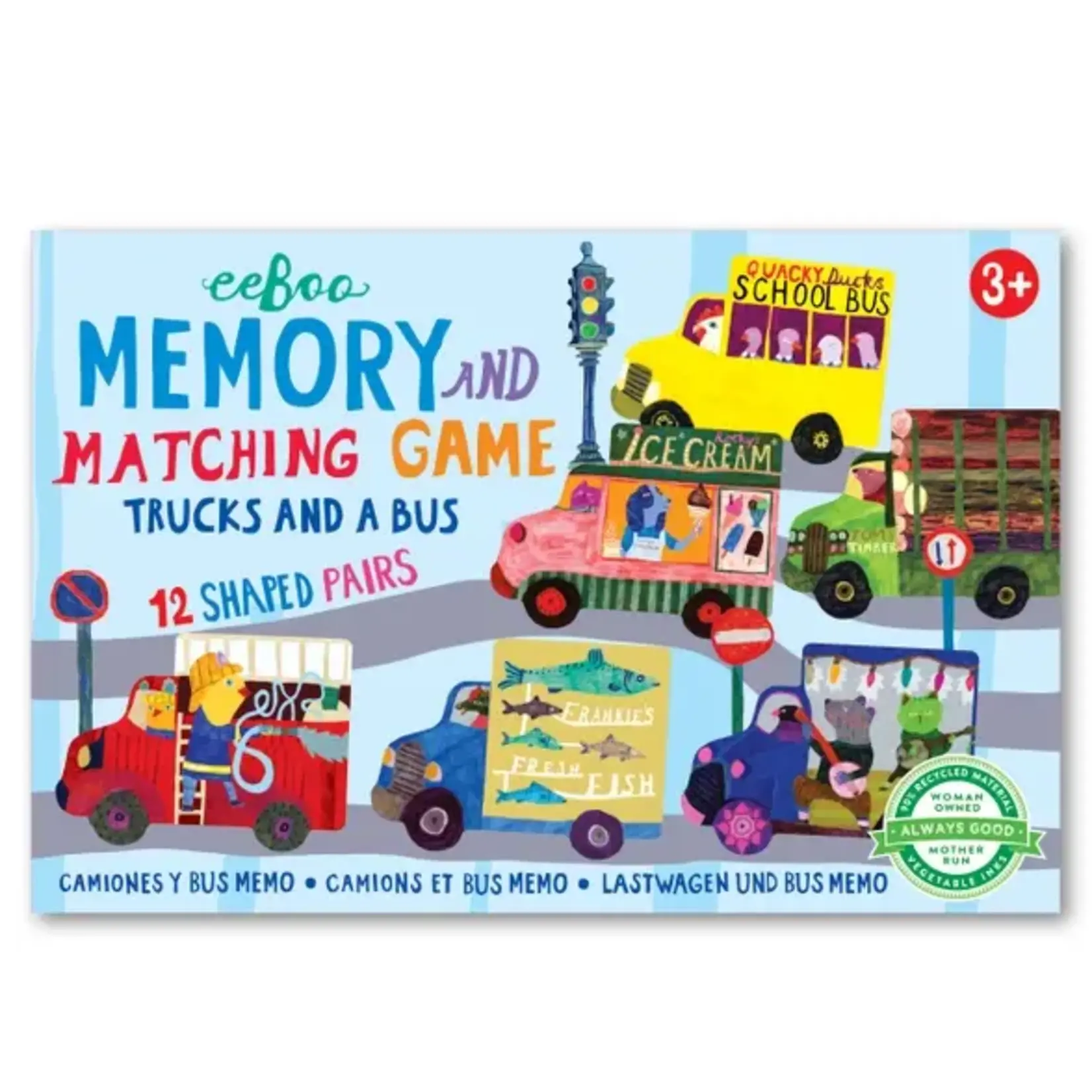 Trucks and a Bus - Memory and Matching 3+