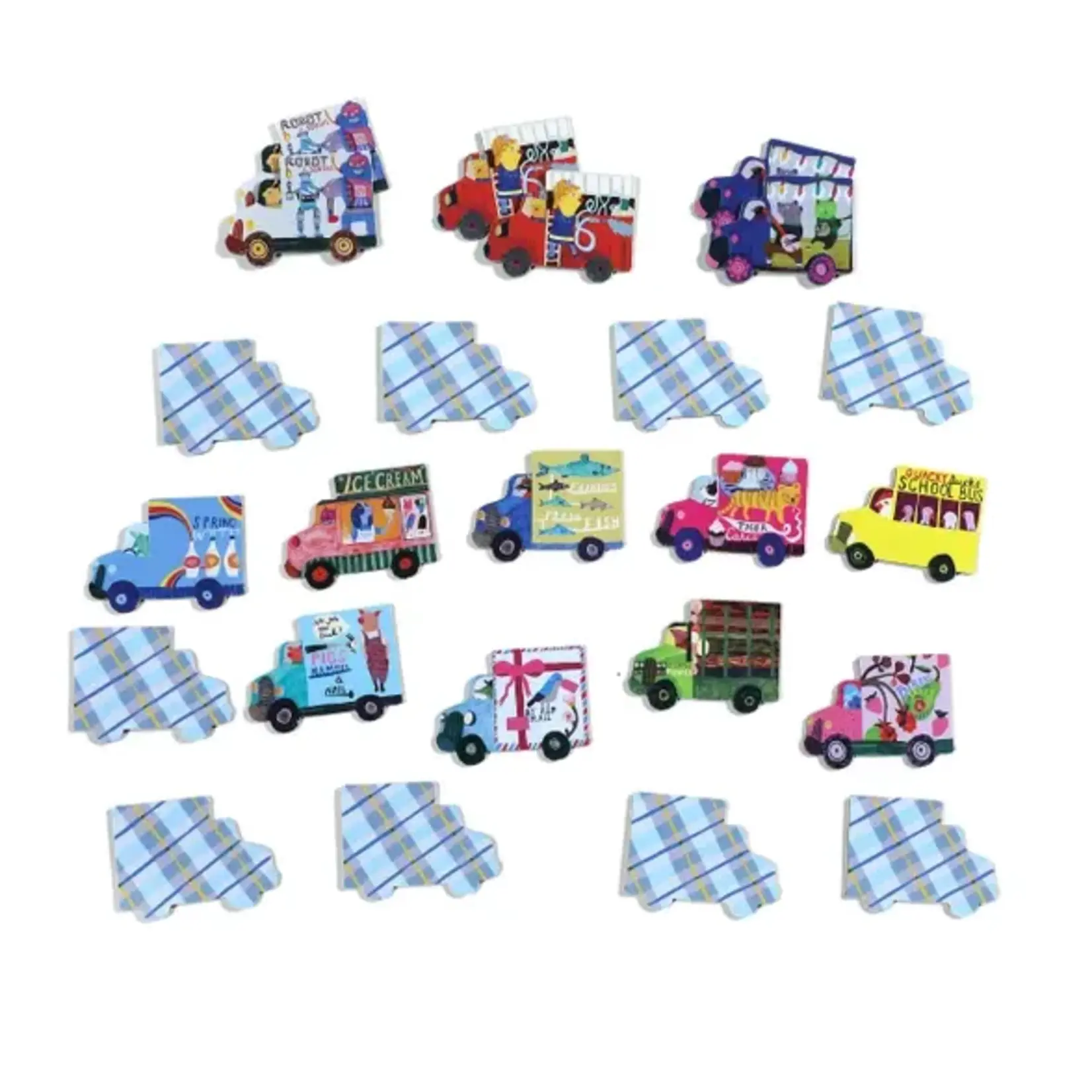 eeboo Trucks and a Bus - Memory and Matching 3+