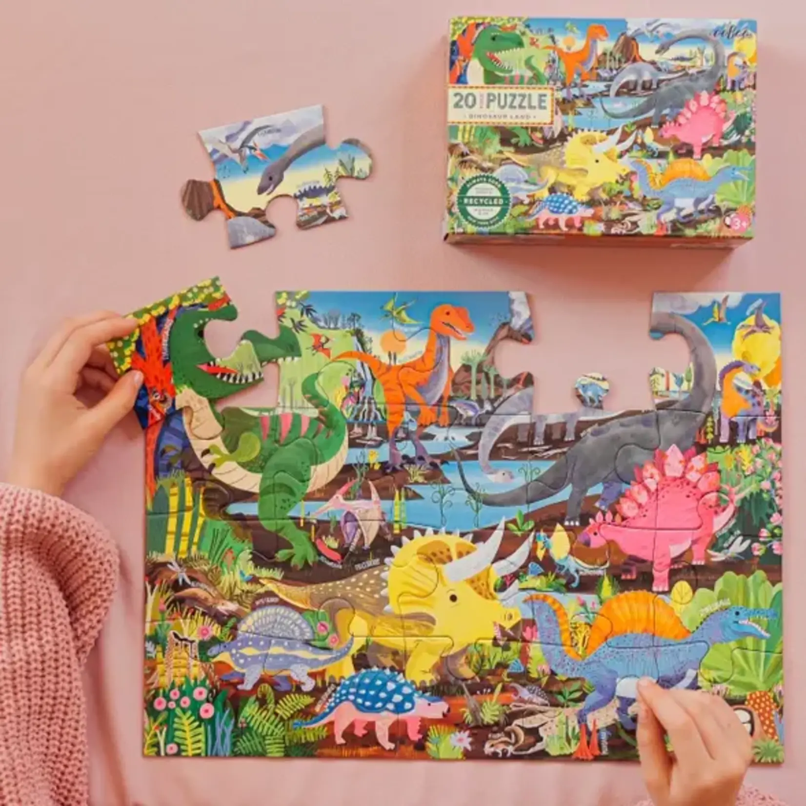 eeboo Dinosaur Land - 20 Piece Puzzle