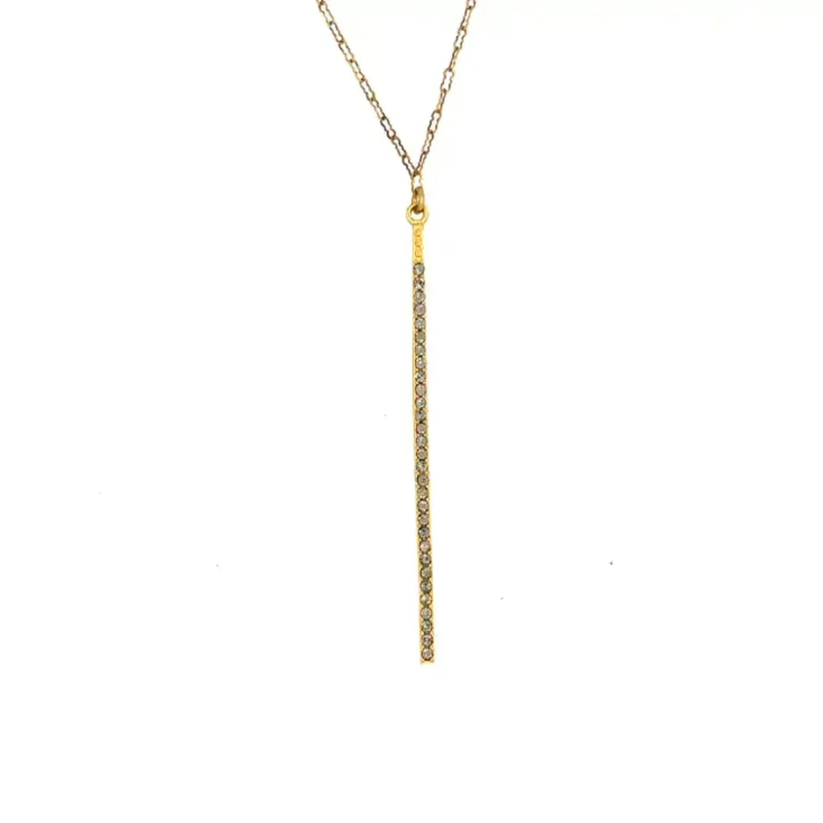 Crystal Stick Necklace in Gold