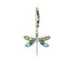Crystal Dragonfly Earrings - Green/Blue